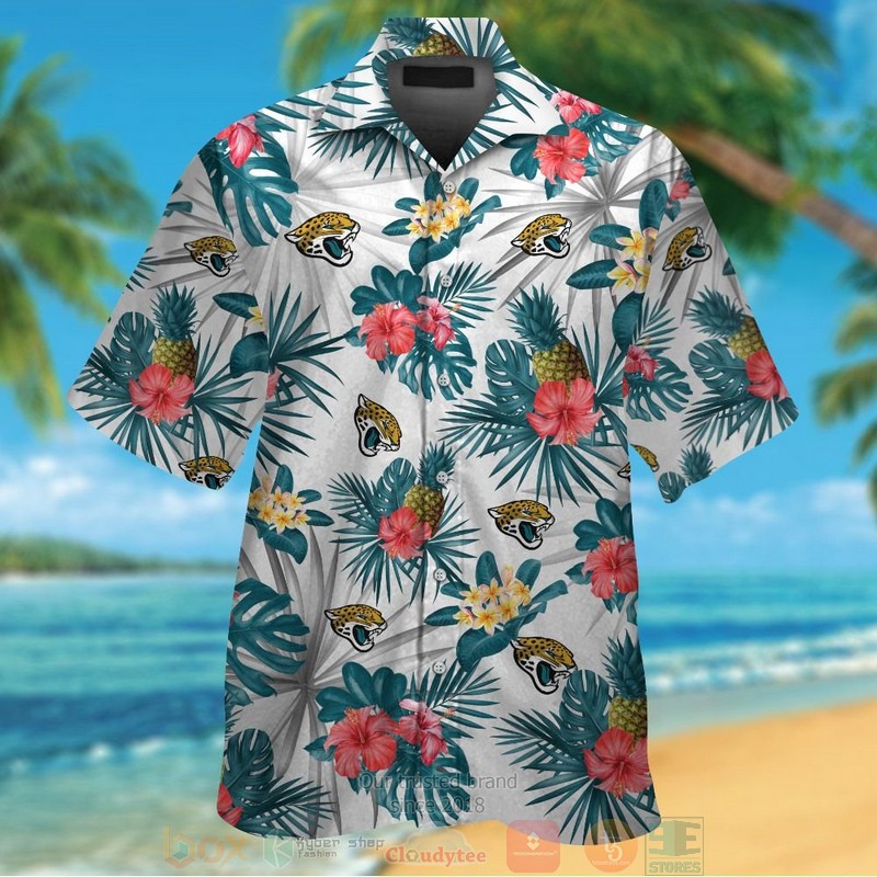 Jacksonville Jaguars pineapple Hibiscus Hawaiian Shirt