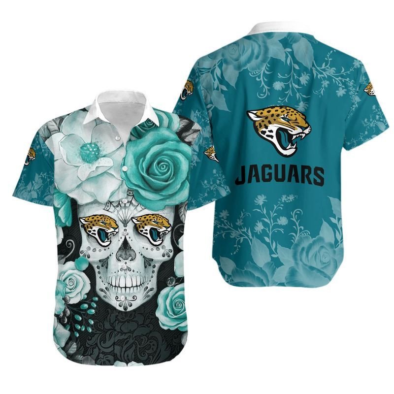 Jacksonville Jaguars Skull Floral Hawaiian Shirt