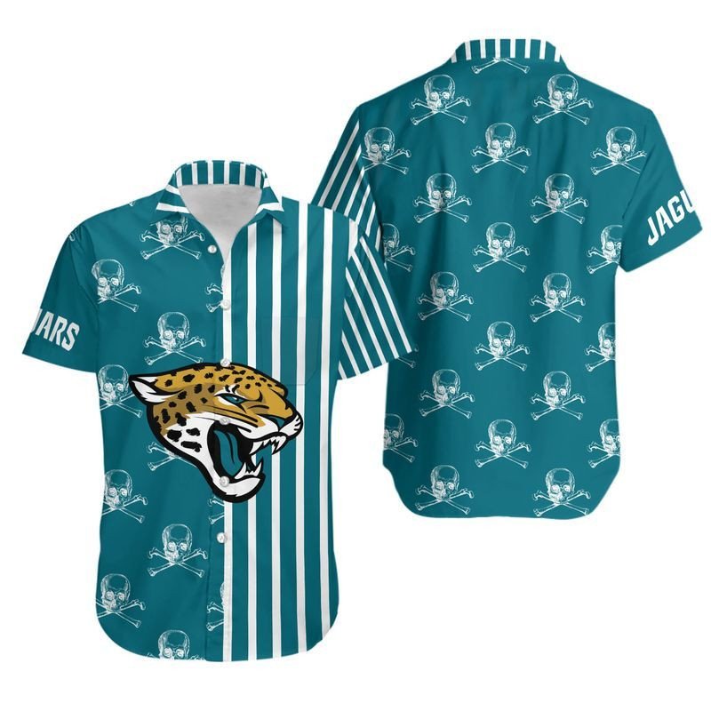Jacksonville Jaguars Stripes and Skull Hawaiian Shirt