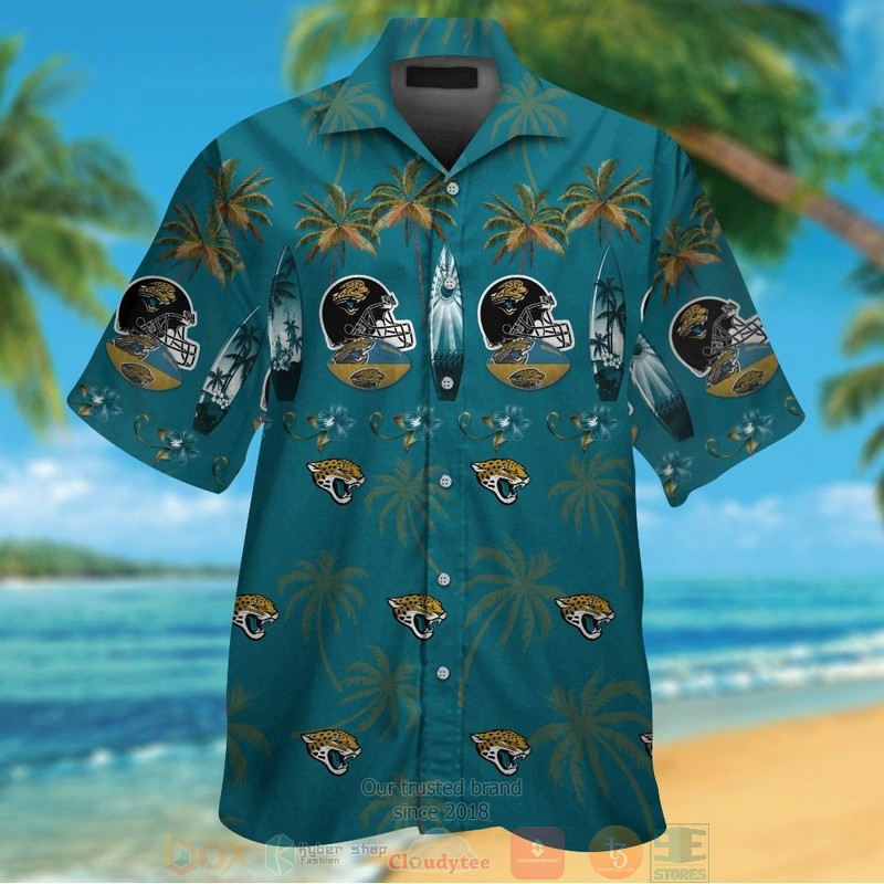Jacksonville Jaguars surfboard palm tree Hawaiian Shirt
