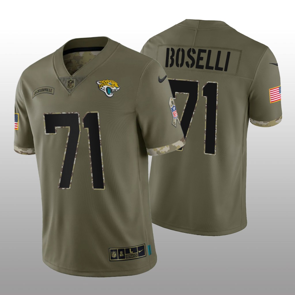 Jacksonville Jaguars Tony Boselli Olive Limited Jersey 2022 Salute To Service - Men's