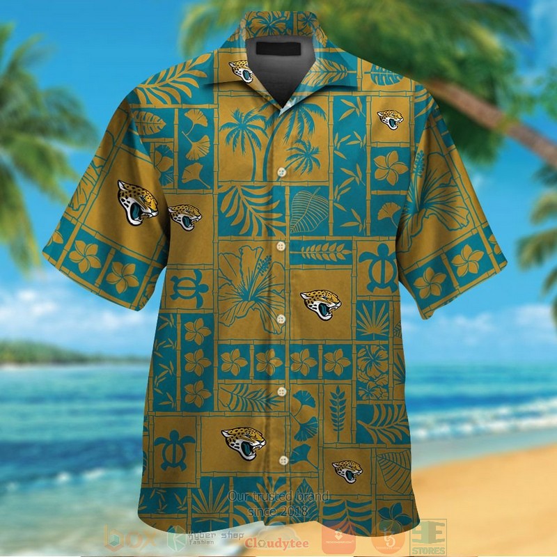 Jacksonville Jaguars tropical plants gold Hawaiian Shirt