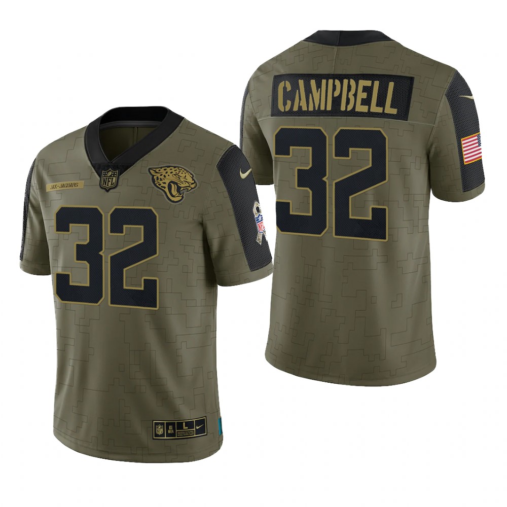 Jacksonville Jaguars Tyson Campbell Olive Limited Jersey 2021 Salute To Service - Men's