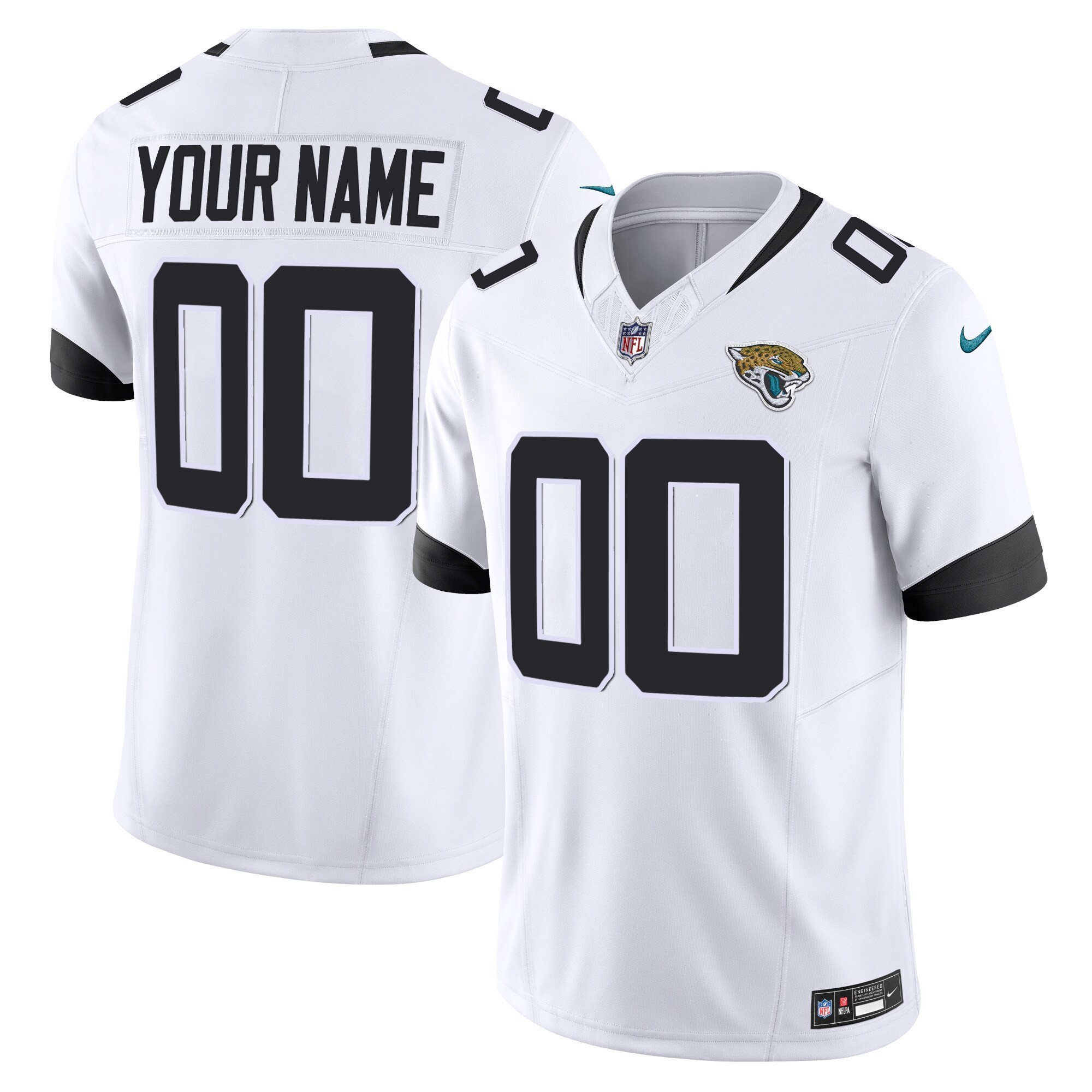 Jacksonville Jaguars Vapor Limited Custom White Jersey - All Stitched