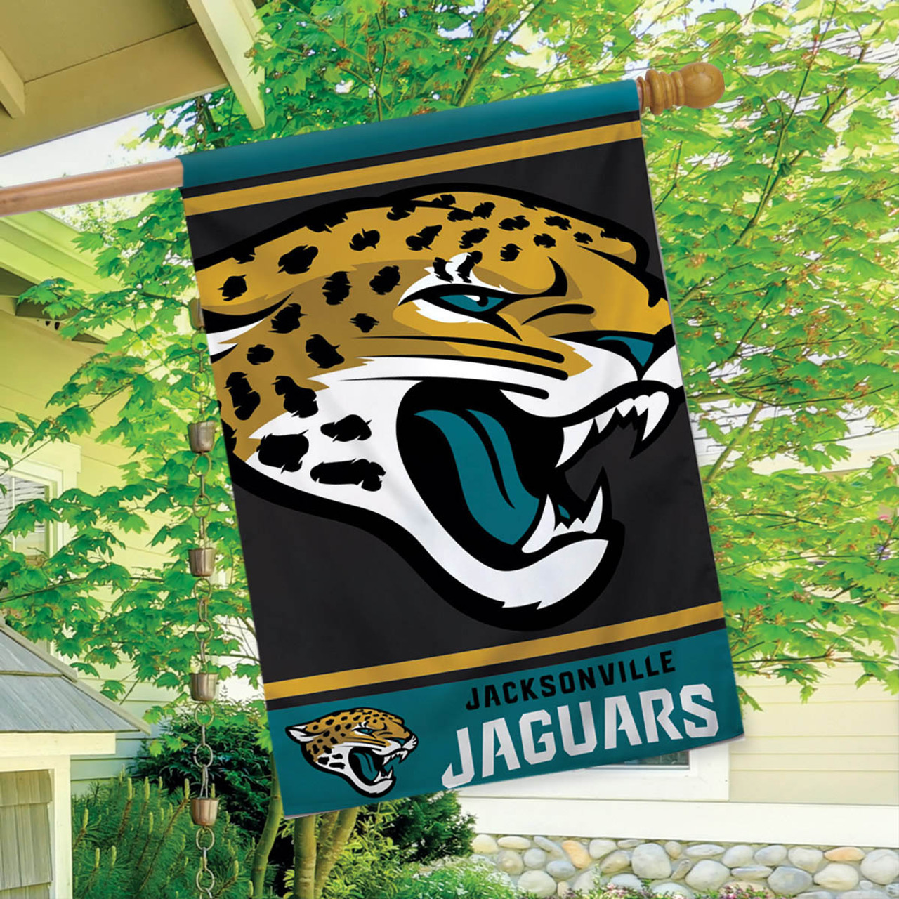 Jacksonville Jaguars Vertical NFL Flag Garden Flag, House Flag
