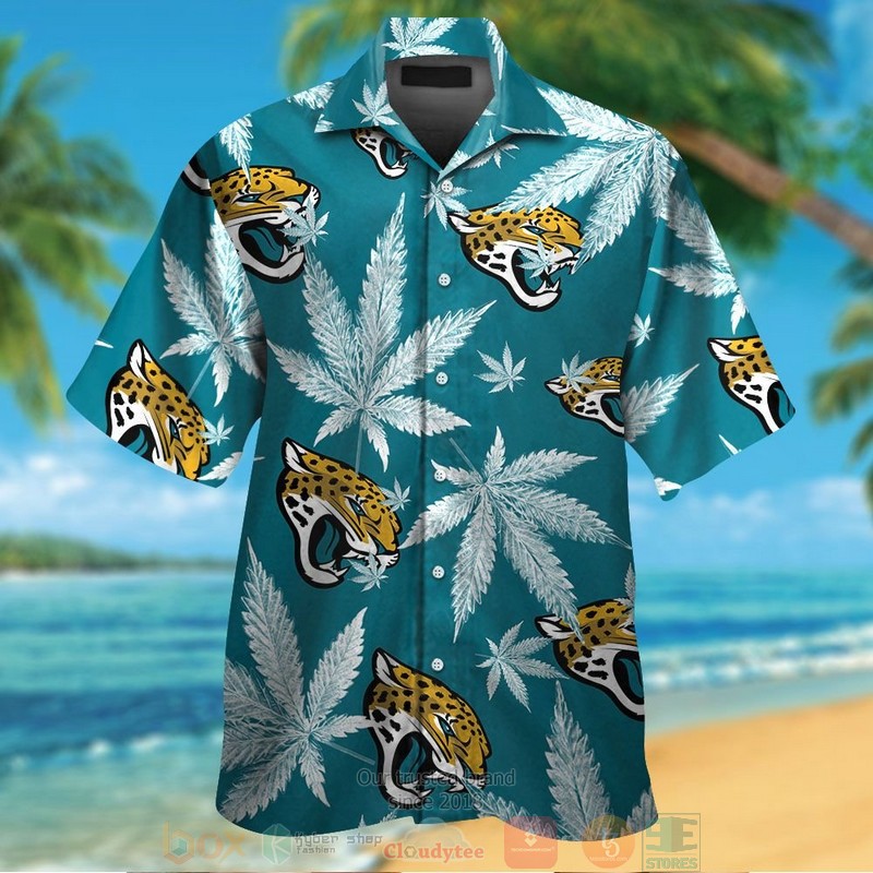 Jacksonville Jaguars weed teal Hawaiian Shirt