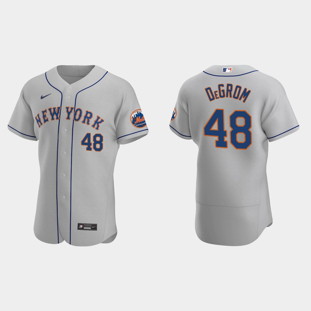 Jacob deGrom #48 New York Mets Gray 2020 Road Jersey