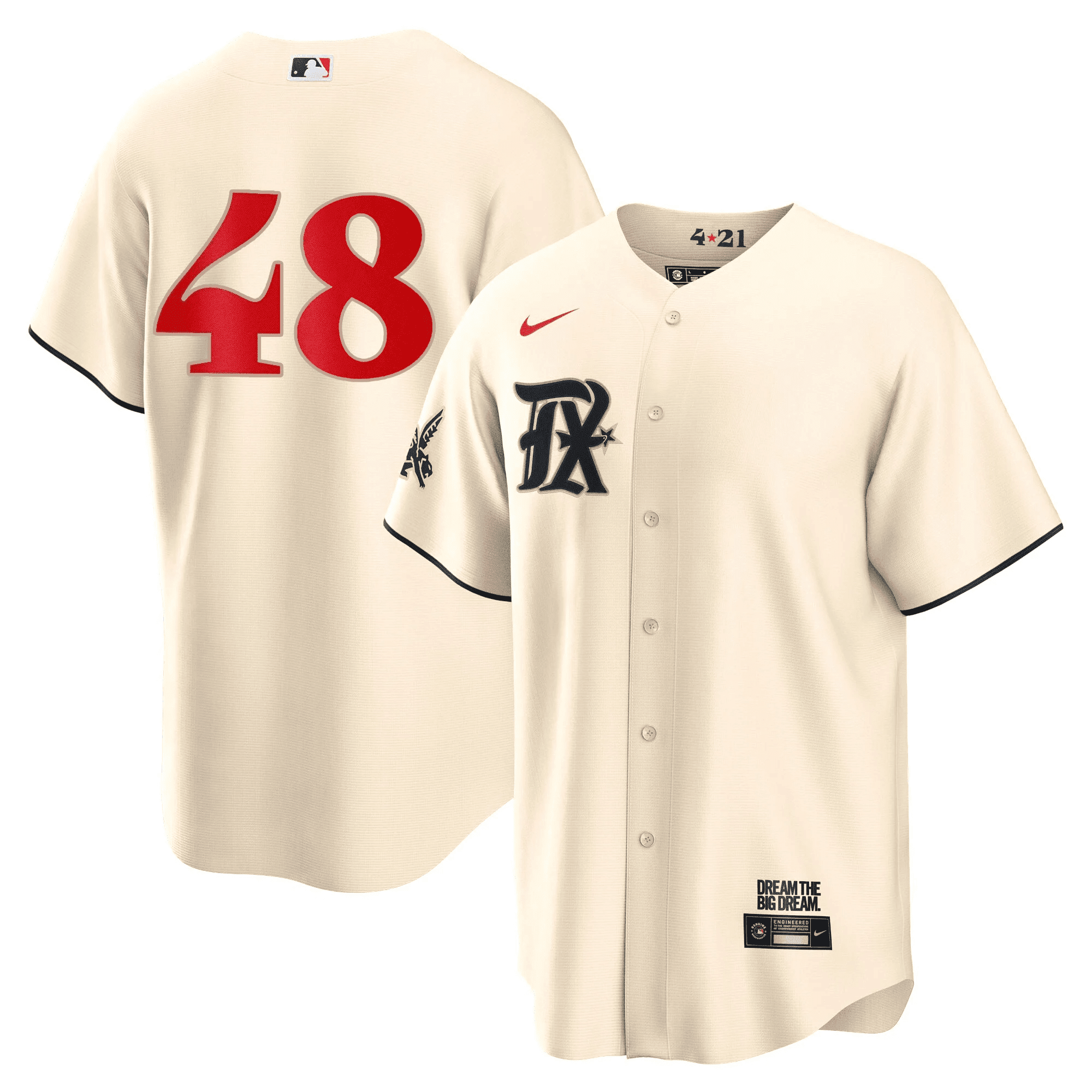 Jacob DeGrom Men's Texas Rangers 2023 City Connect Collection Cool Cream Jersey - All Stitched