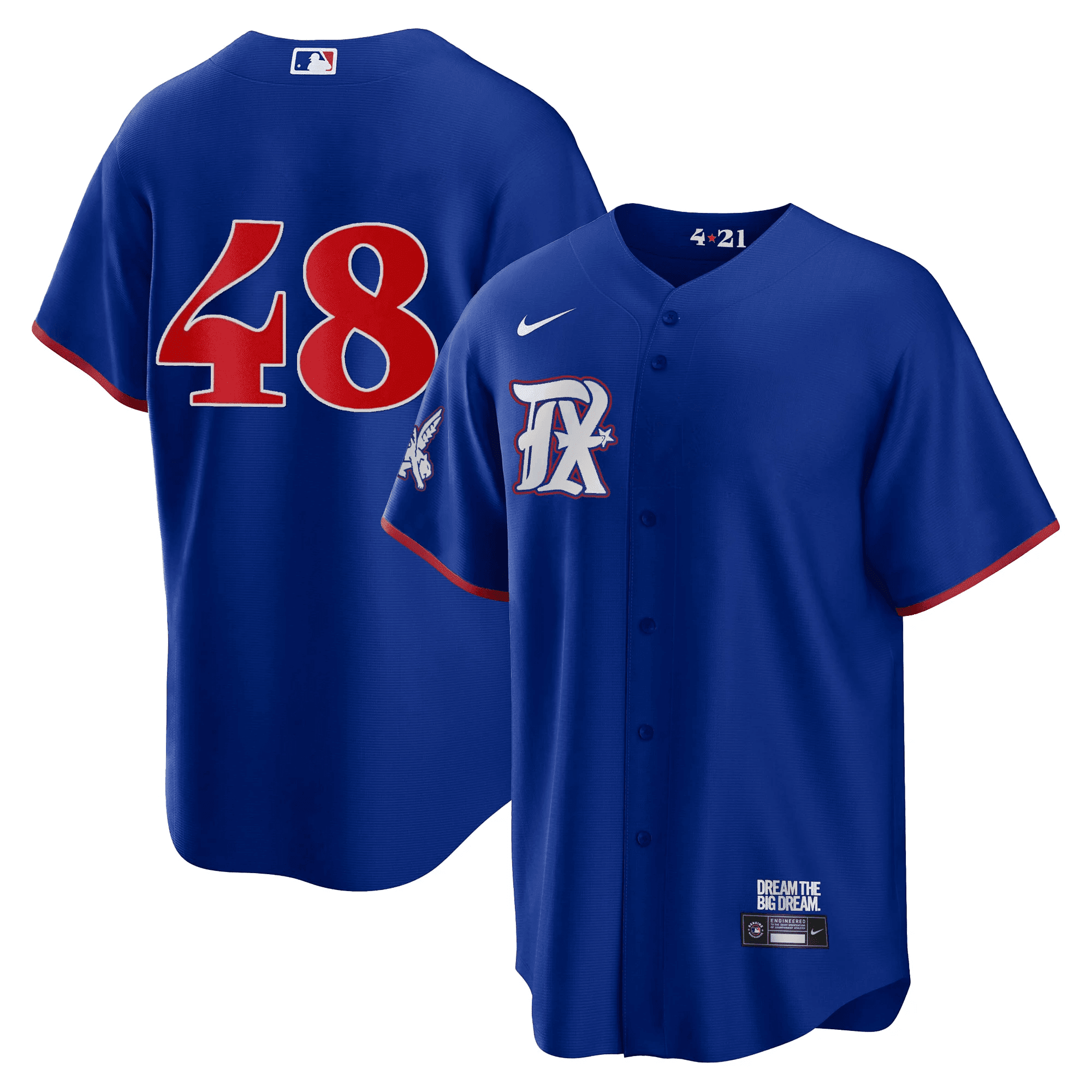 Jacob DeGrom Men's Texas Rangers 2023 City Connect Collection Cool Royal Jersey - All Stitched