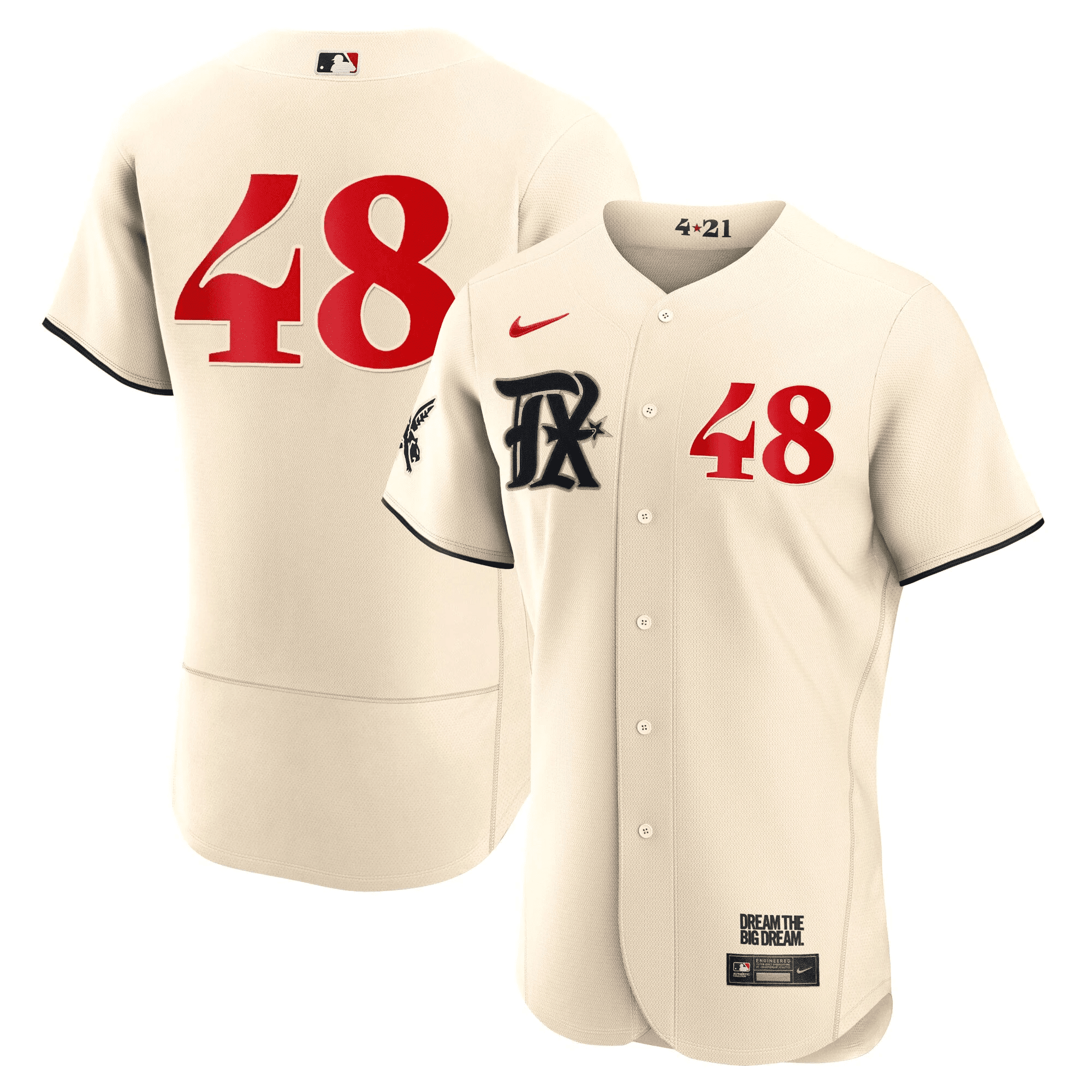 Jacob DeGrom Men's Texas Rangers 2023 City Connect Collection Flex Cream Jersey - All Stitched