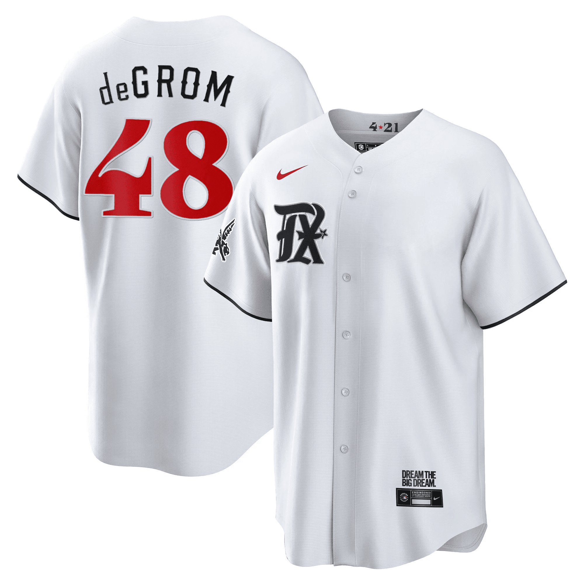 Jacob DeGrom Men's Texas Rangers 2023 City Connect Collection V2 Cool White Jersey - All Stitched