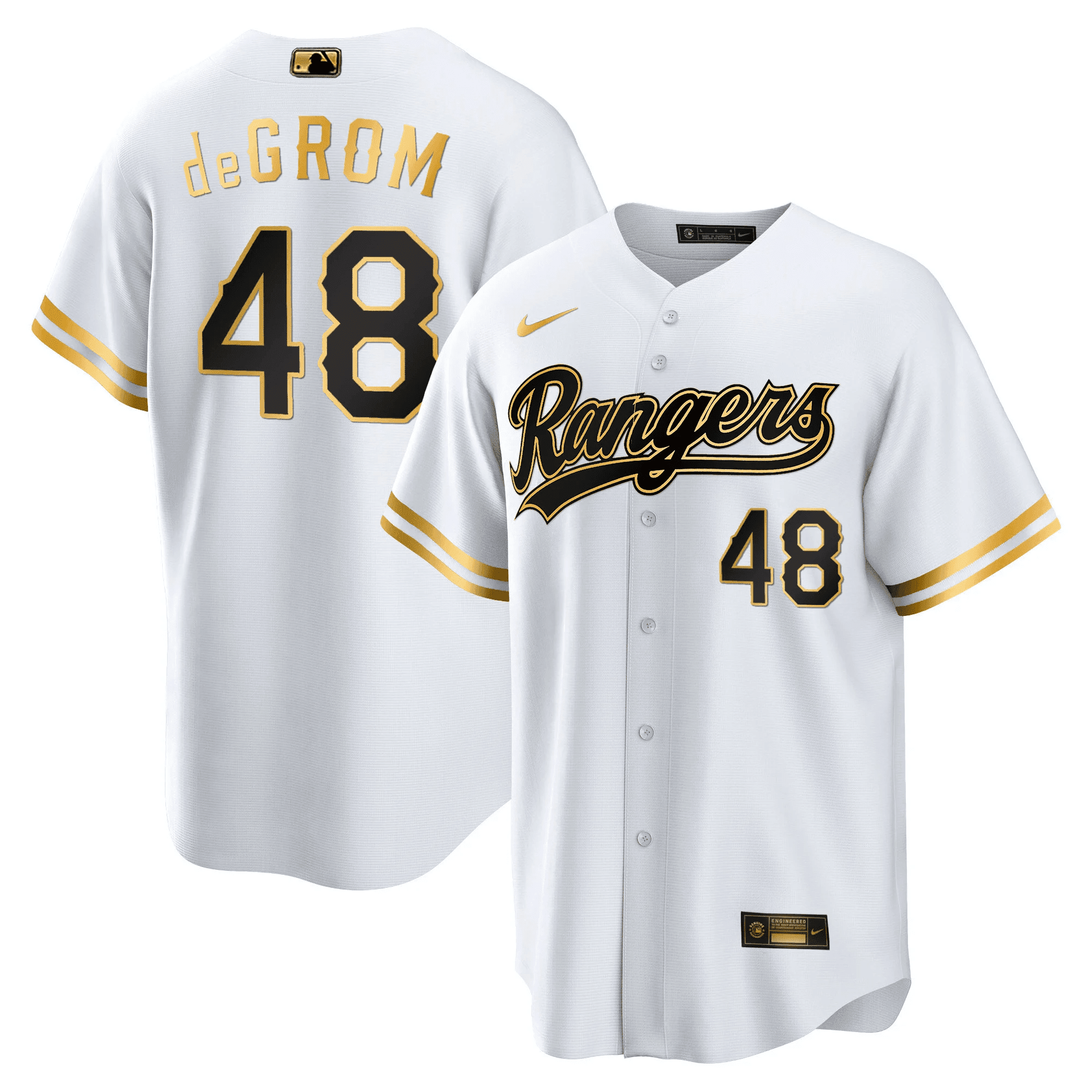 Jacob deGrom Men's Texas Rangers 2023 Gold Cool White Jersey - All Stitched