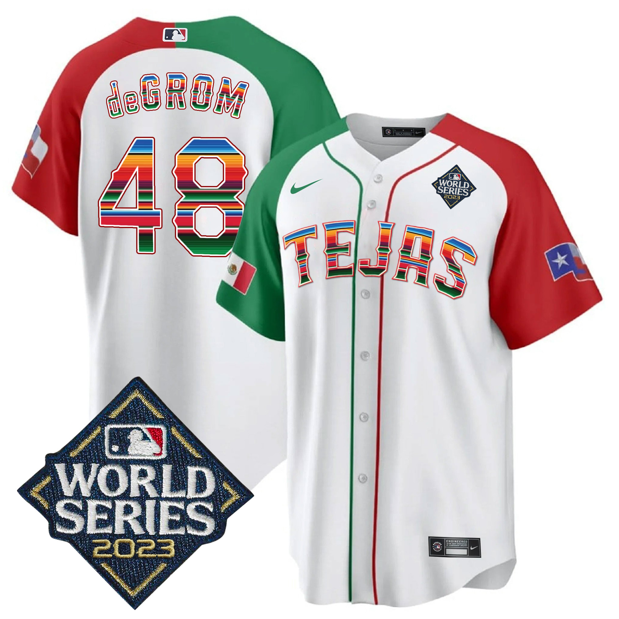 Jacob Degrom Men's Texas Rangers 2023 World Series Mexico Alternate Jersey - All Stitched