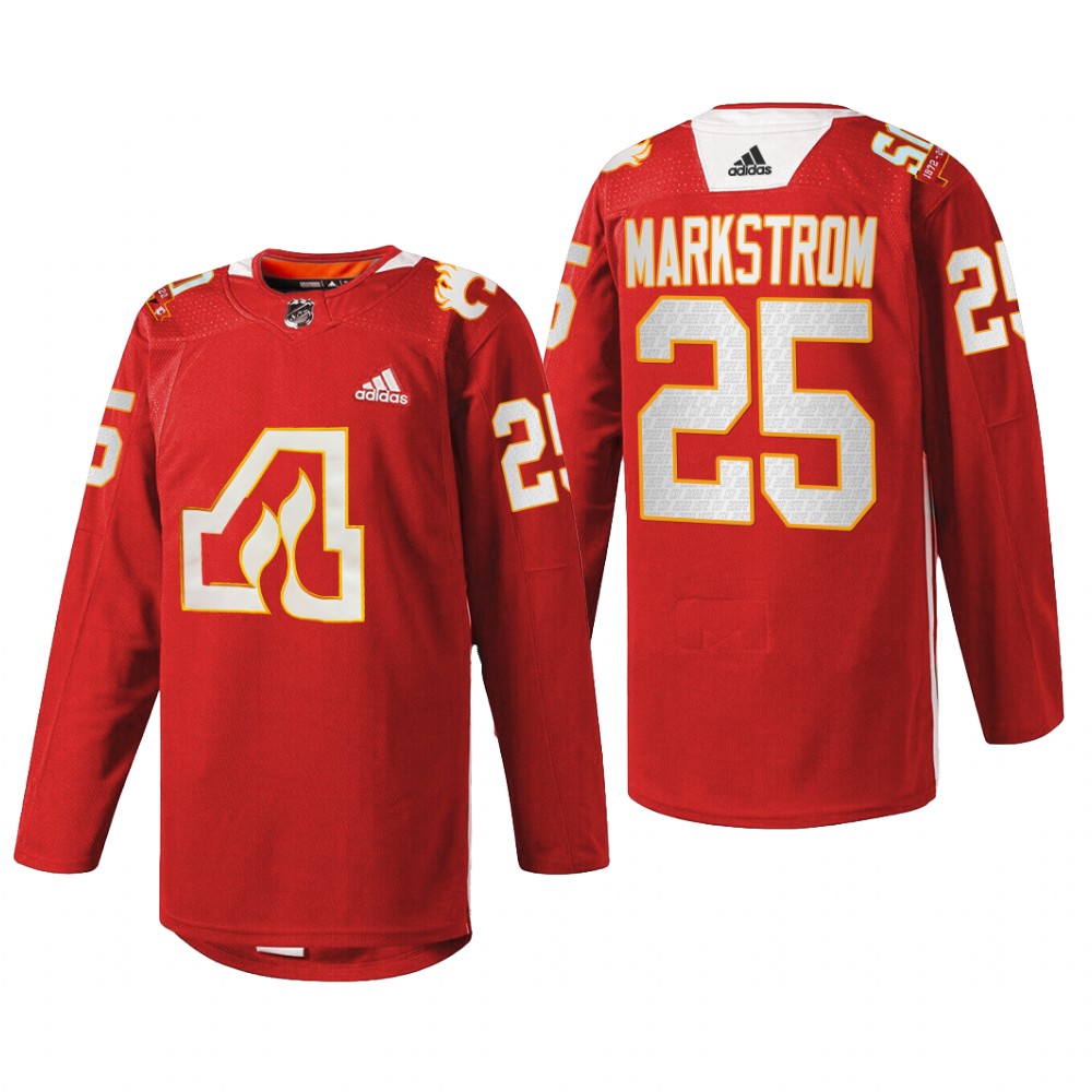 Jacob Markstrom Calgary Flames 50th Anniversary Jersey Red #25 Warm-Up