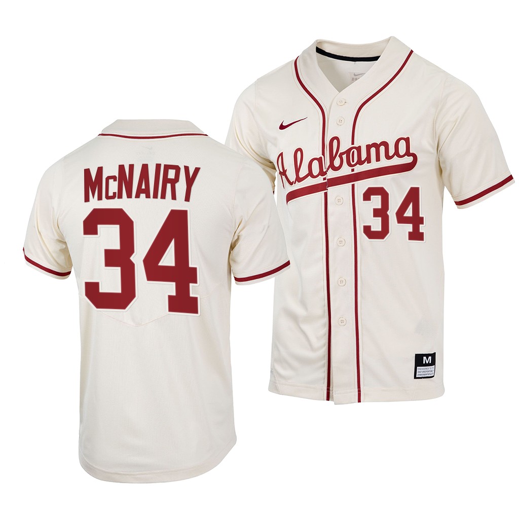 Jacob McNairy Alabama Crimson Tide #34 Natural College Jersey