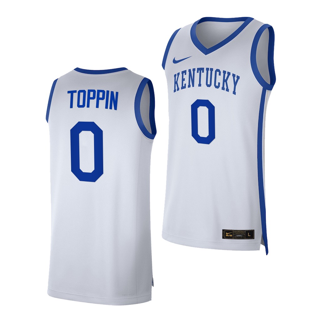 Jacob Toppin #0 Kentucky Wildcats College Jersey 2022-23 White