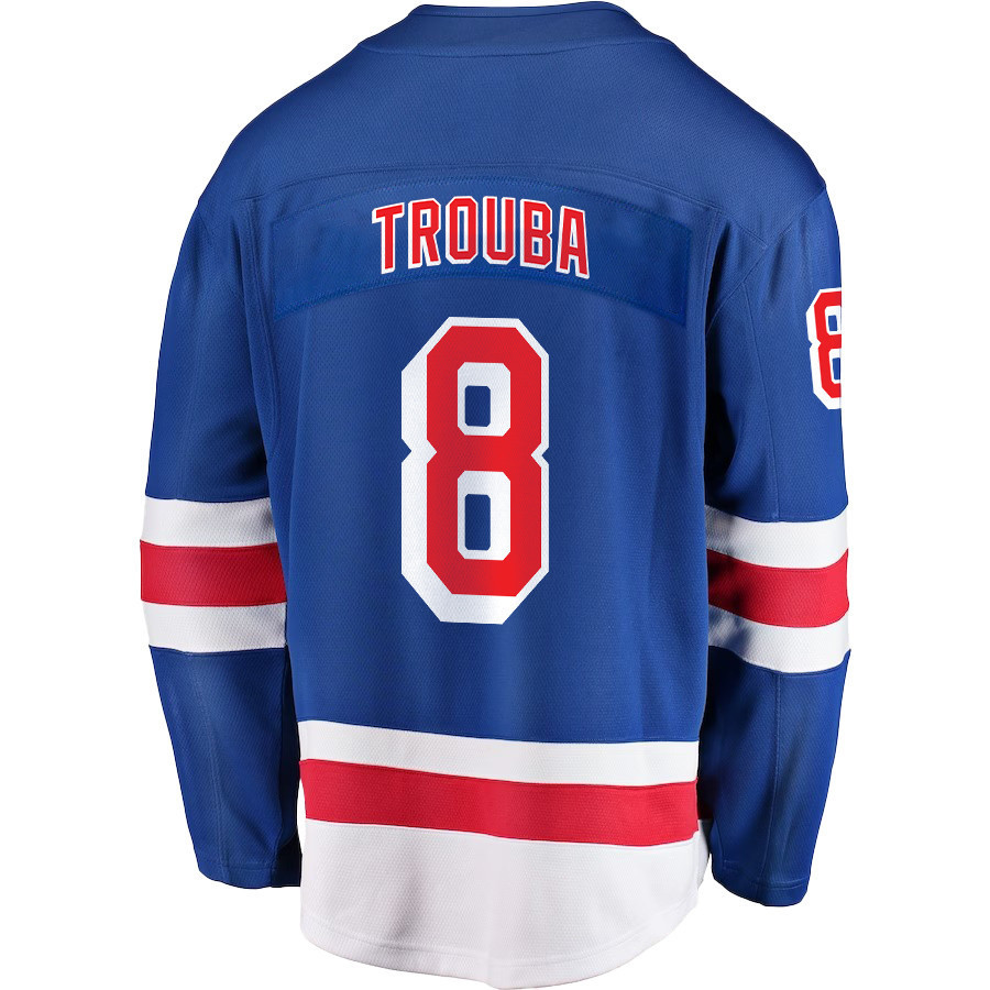 Jacob Trouba 8 New York Rangers Stanley Cup 2023 Playoffs Patch Home Breakaway Men Stitched Jersey – Blue