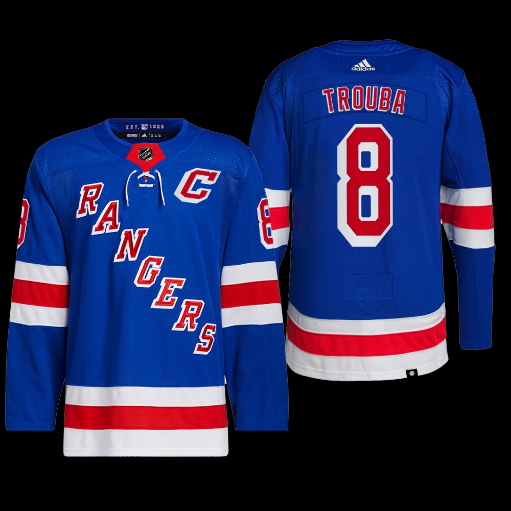 Jacob Trouba New York Rangers Primegreen Jersey Blue #8 Captain Patch Uniform