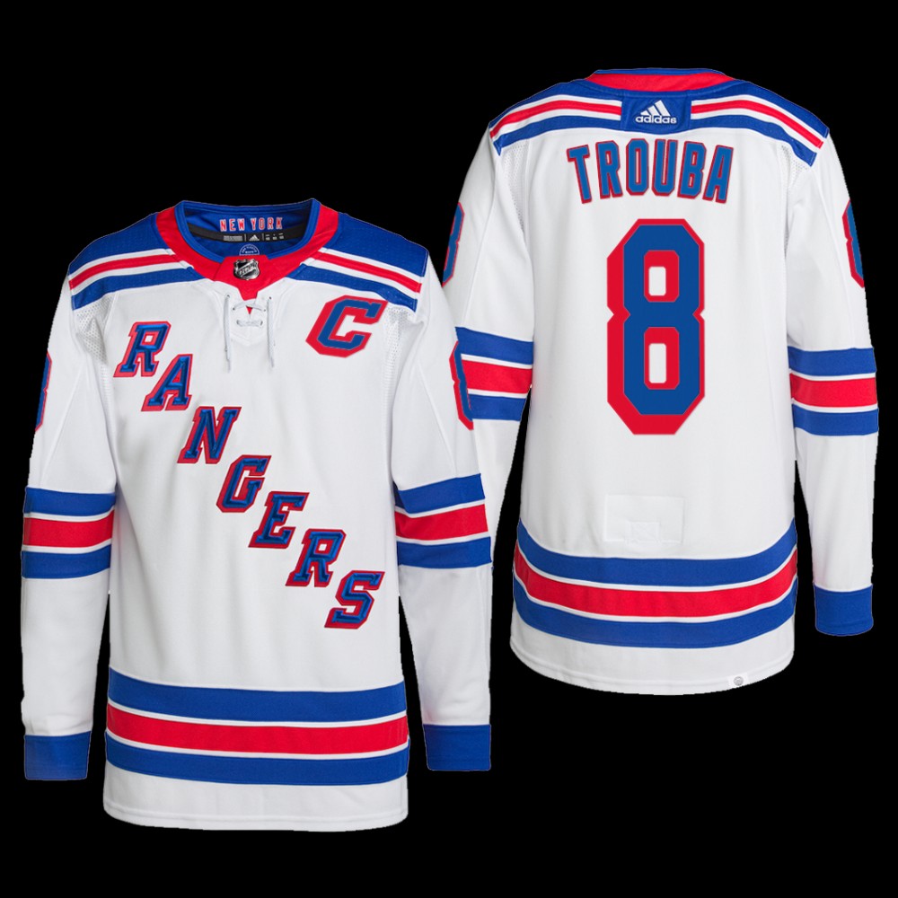 Jacob Trouba New York Rangers Primegreen Jersey White #8 2022 Captain Uniform
