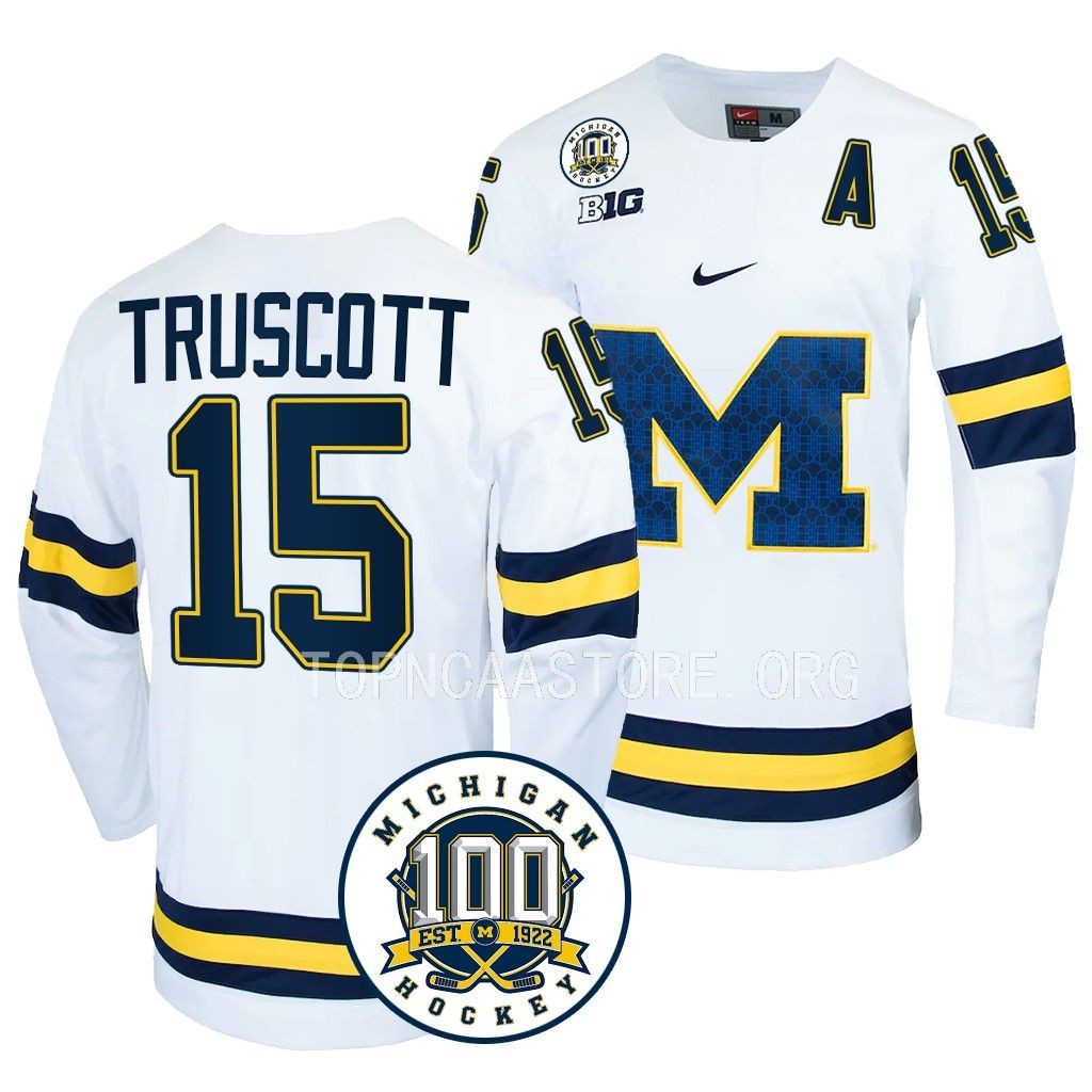 Jacob Truscott Michigan Wolverines White 100th Anniversary Jersey
