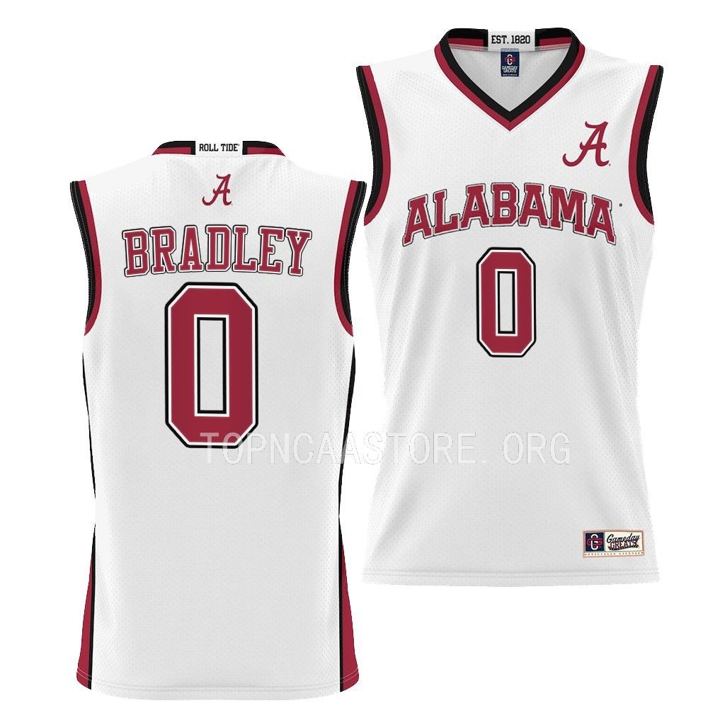 Jaden Bradley Alabama Crimson Tide White College Youth Jersey