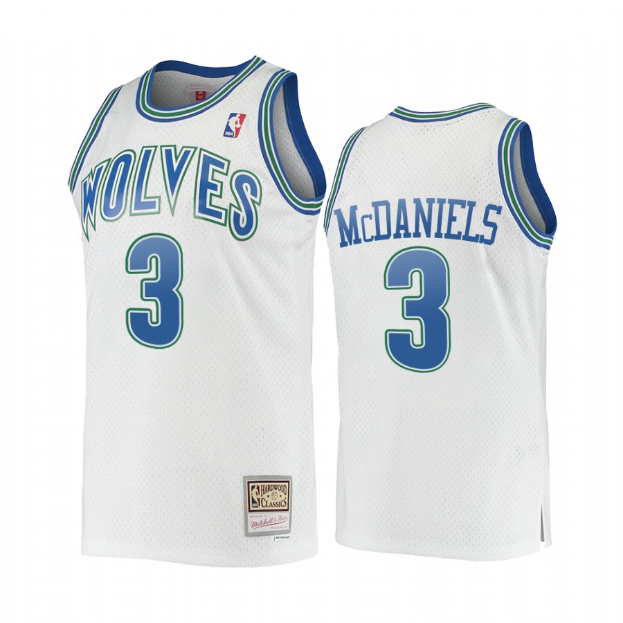 Jaden McDaniels #3 Minnesota Timberwolves Hardwood Classics Jersey White