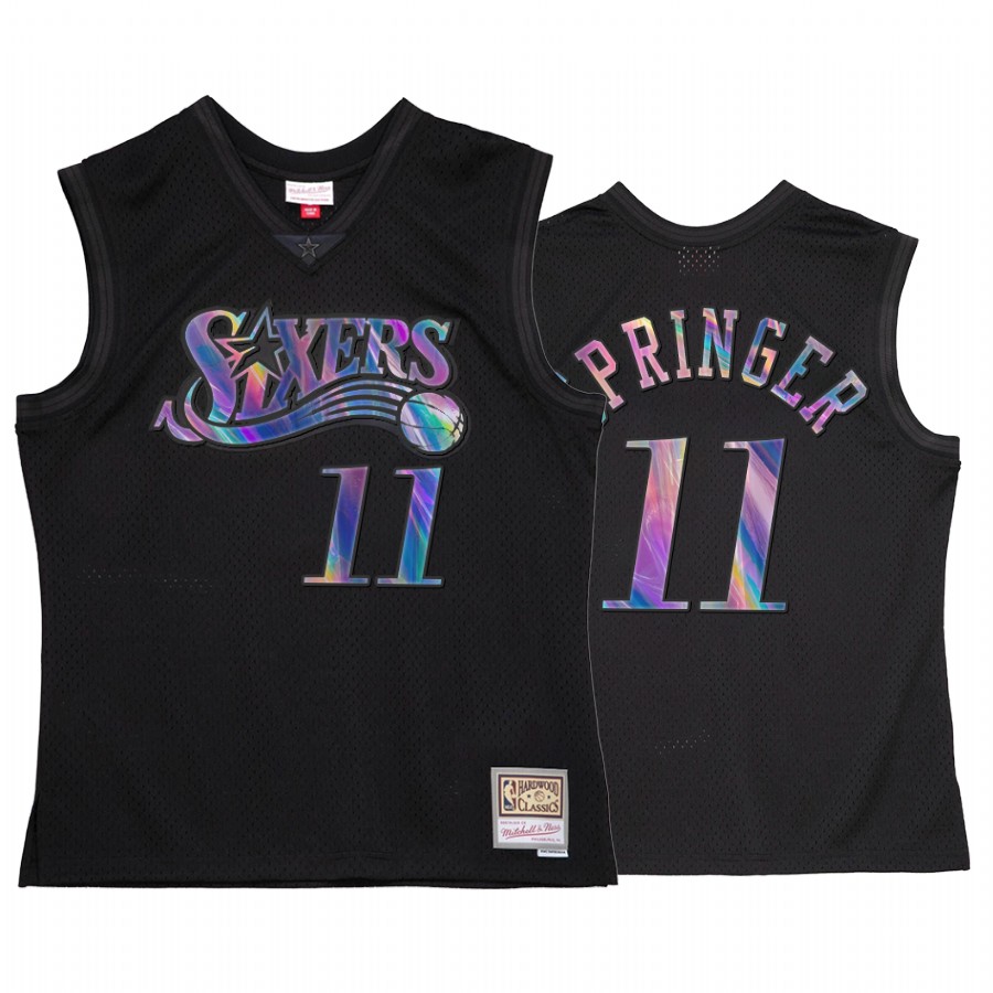Jaden Springer #11 Philadelphia 76ers Iridescent Jersey Black