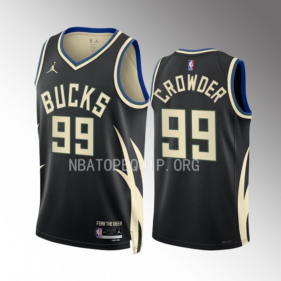Jae Crowder 2022-23 Milwaukee Bucks Black #99 Statement Edition Jersey Swingman