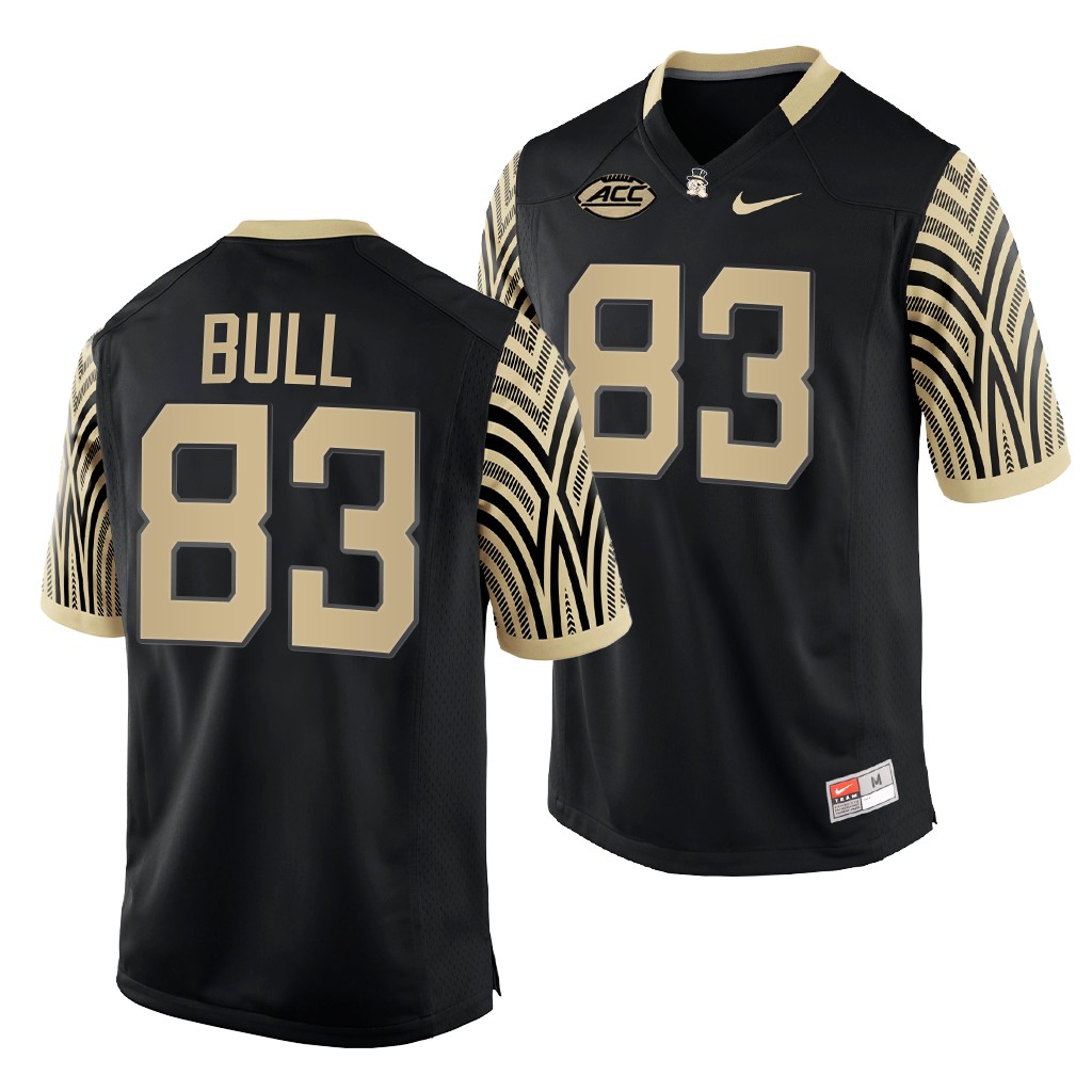 Jaeger Bull Wake Forest Demon Deacons #83 Black Jersey 2022-23 College Men's Uniform