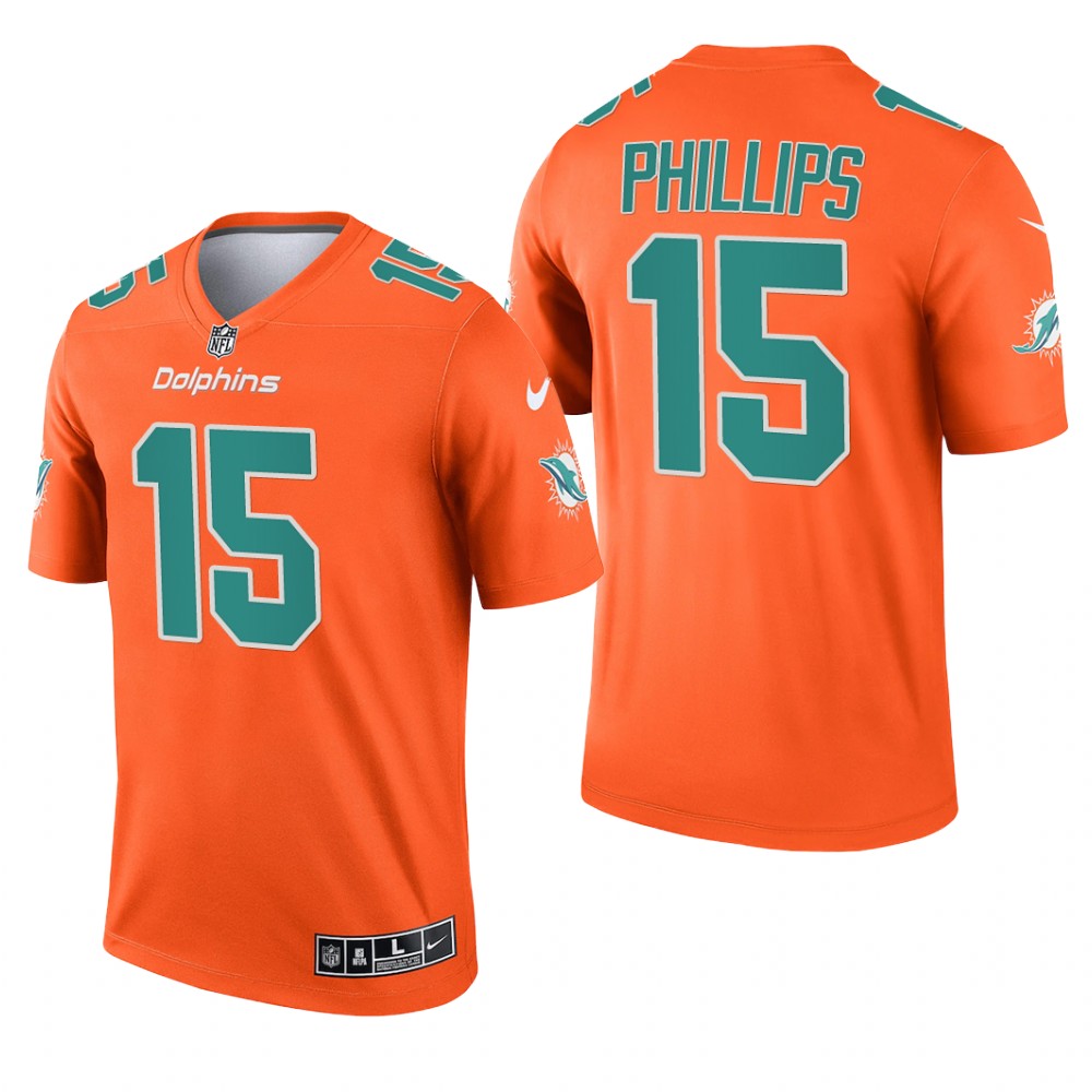 Jaelan Phillips Miami Dolphins Orange Jersey Inverted Legend - Men's