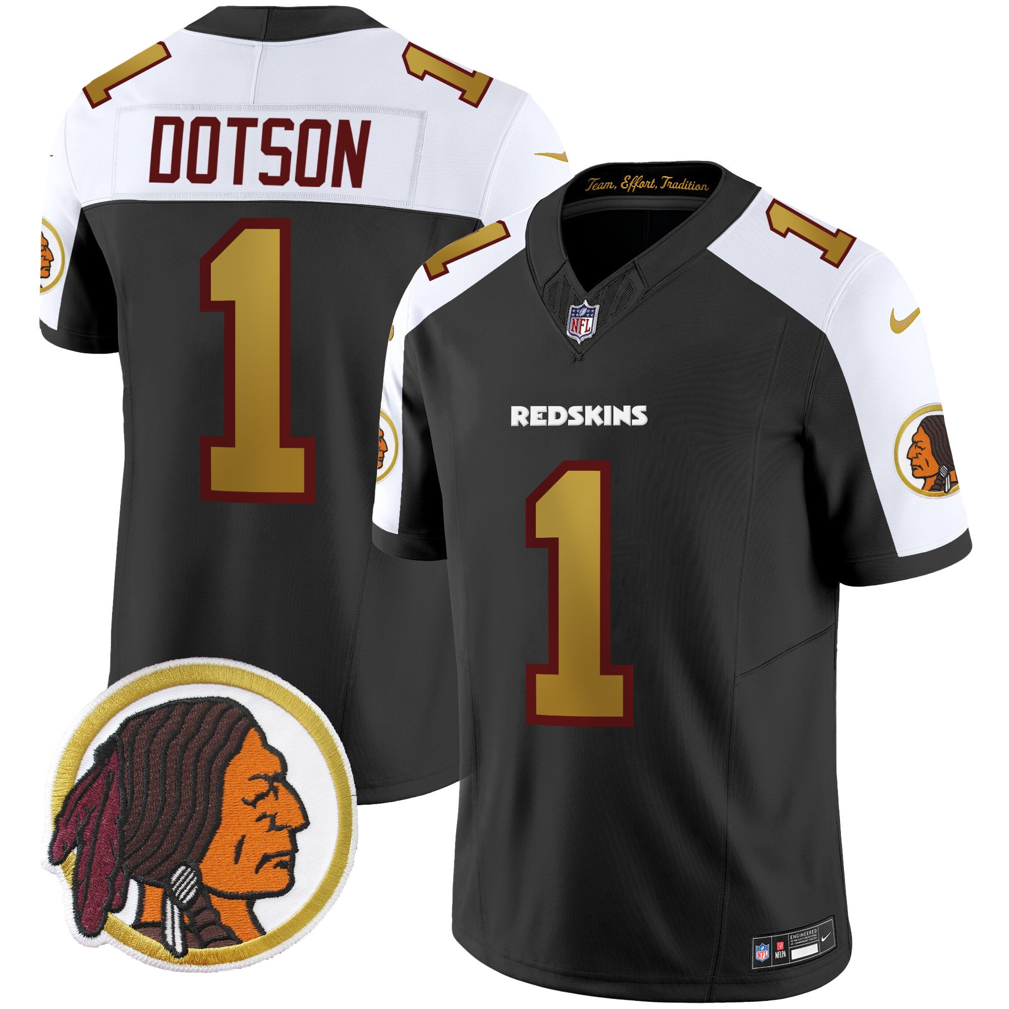 Jahan Dotson Men's Washington Redskins Throwback Vapor Limited Black Alternate Jersey - All Stitched 