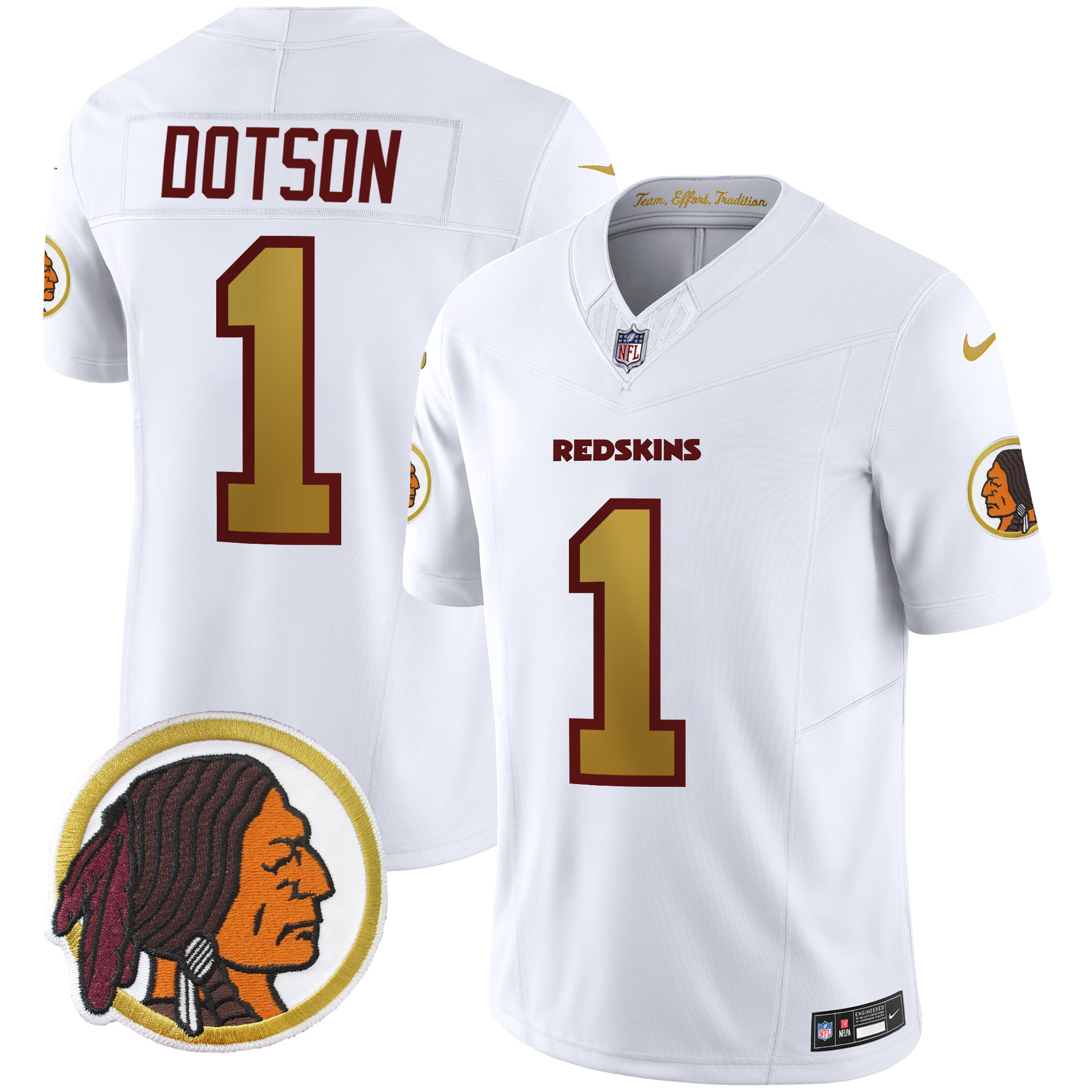 Jahan Dotson Men's Washington Redskins Throwback Vapor Limited White Jersey - All Stitched 