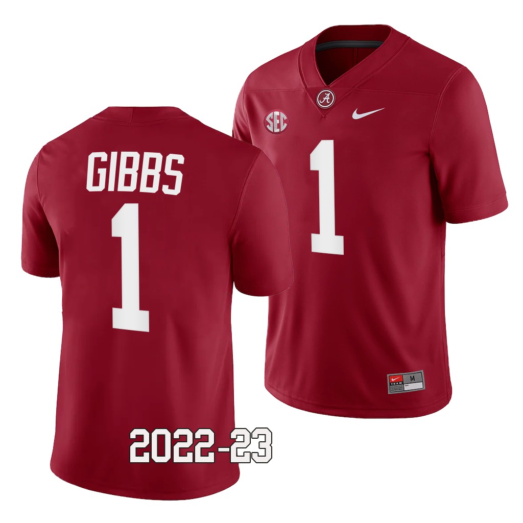 Jahmyr Gibbs Alabama Crimson Tide 2022-23 College Jersey Men's Crimson #1 Uniform