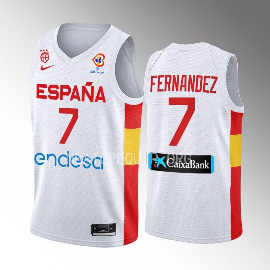 Jaime Fernandez Spain 2023 FIBA World Cup White Jersey #7
