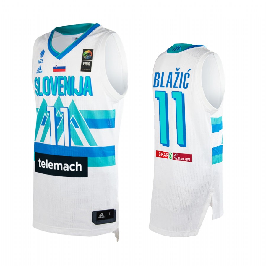 Jaka Blazic Slovenia #11 White 2021 Tokyo Olymipcs Away Jersey
