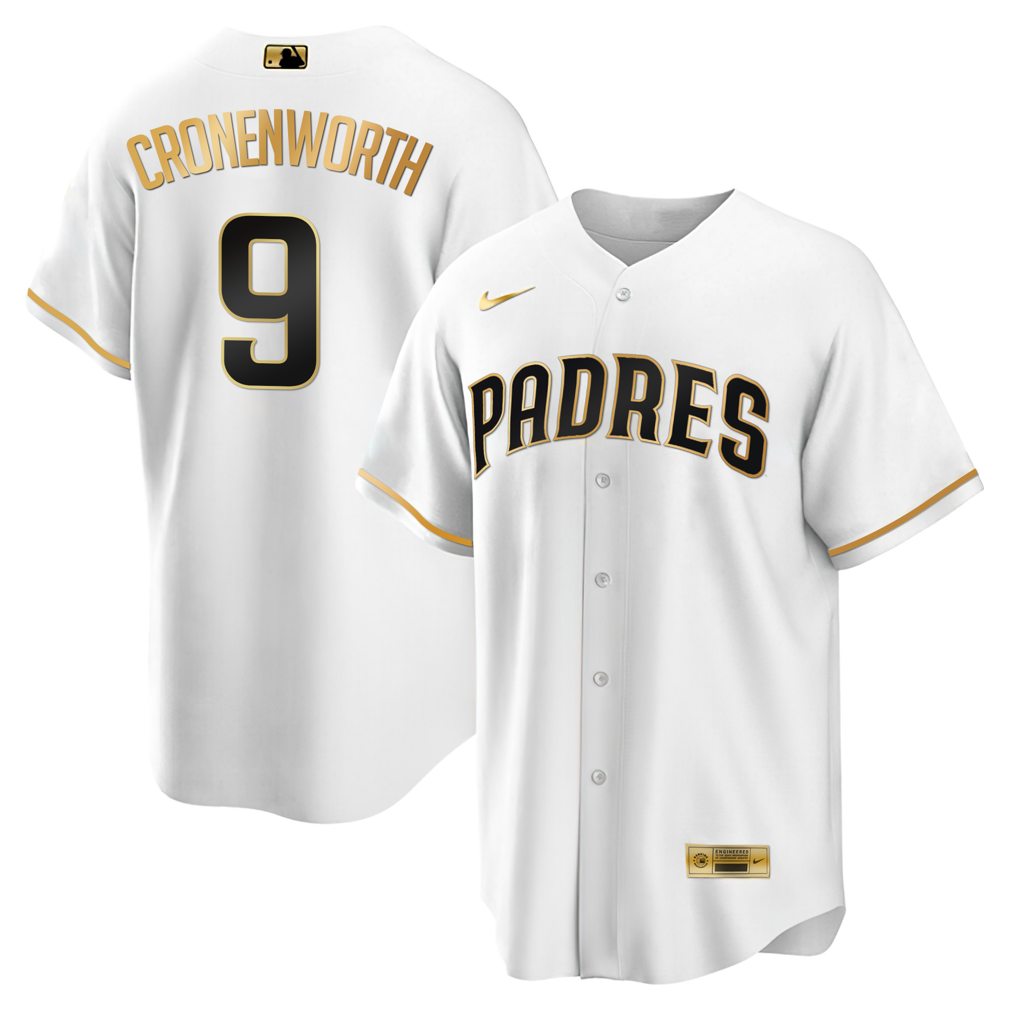 Jake Cronenworth Men's San Diego Padres Black Limited & Gold Cool White Gold Jersey - All Stitched