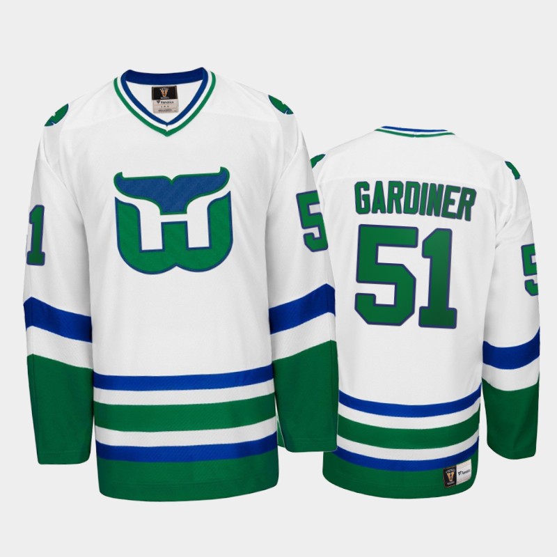 Jake Gardiner #51 Hartford Whalers Throwback Heritage White Jersey