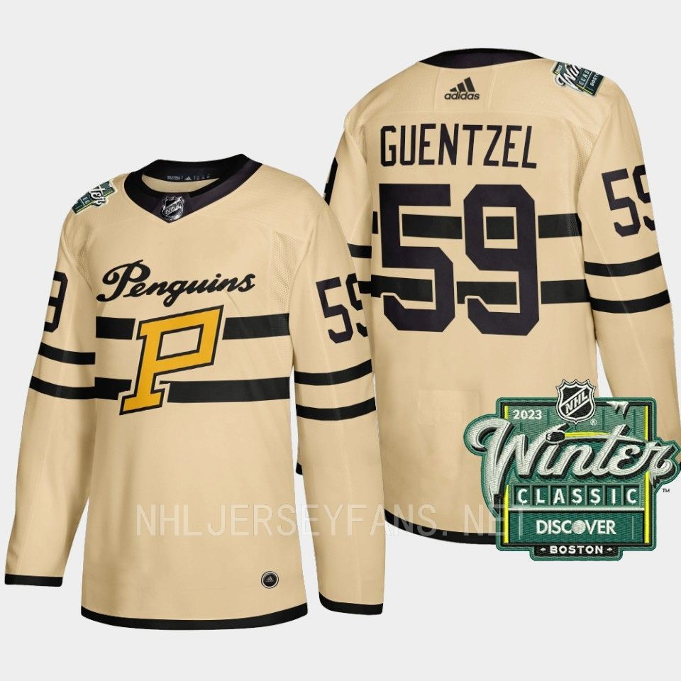 Jake Guentzel 59 Pittsburgh Penguins 2023 Winter Classic Cream Stitched Jersey