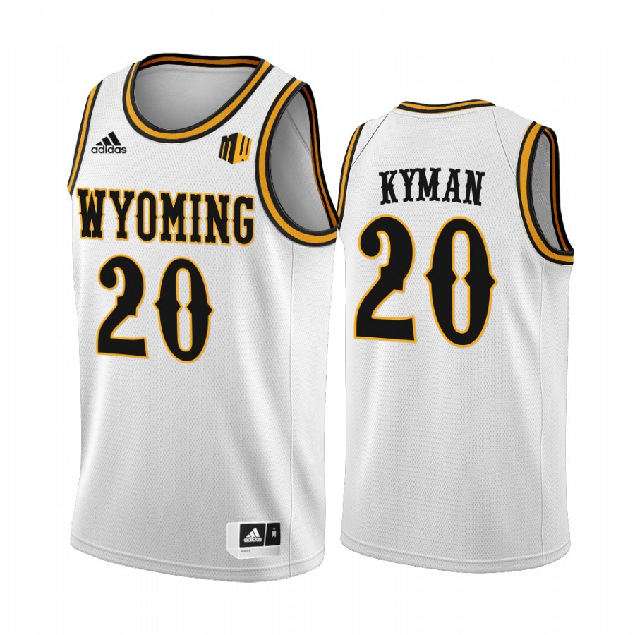Jake Kyman Wyoming Cowboys White Jersey 2022-23 College