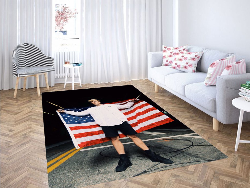 Jake Paul Usa Flag Living Room Modern Carpet Rectangle Rug