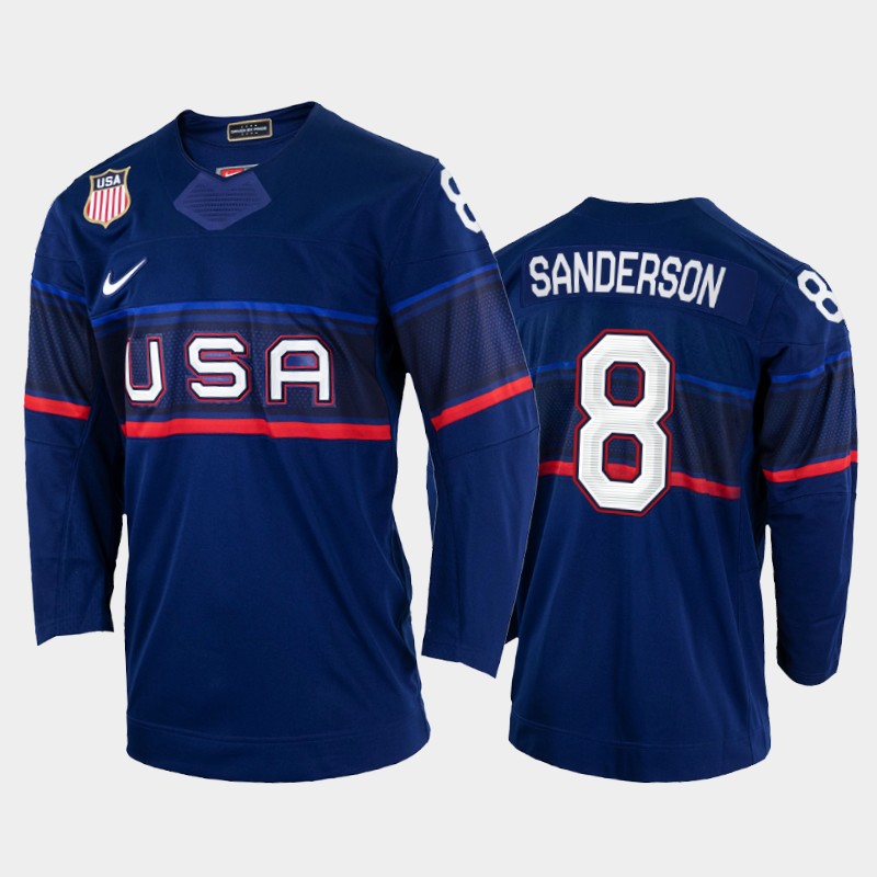 Jake Sanderson USA Blue Jersey 2022 Winter Olympics