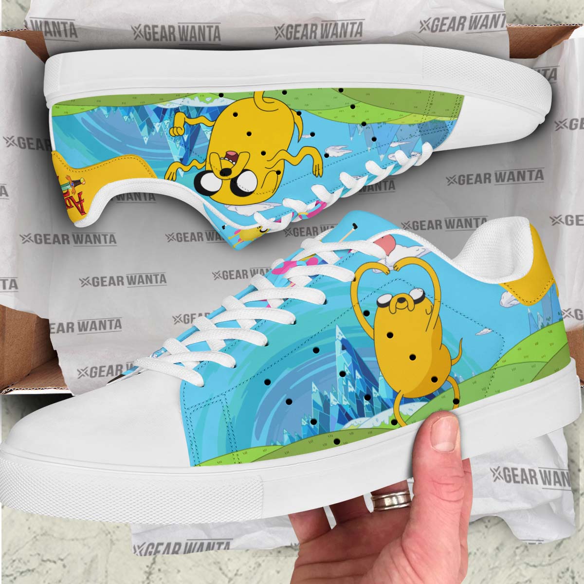 Jake The Dog Skate Shoes Custom Adventure Time Jake Land of Ooo