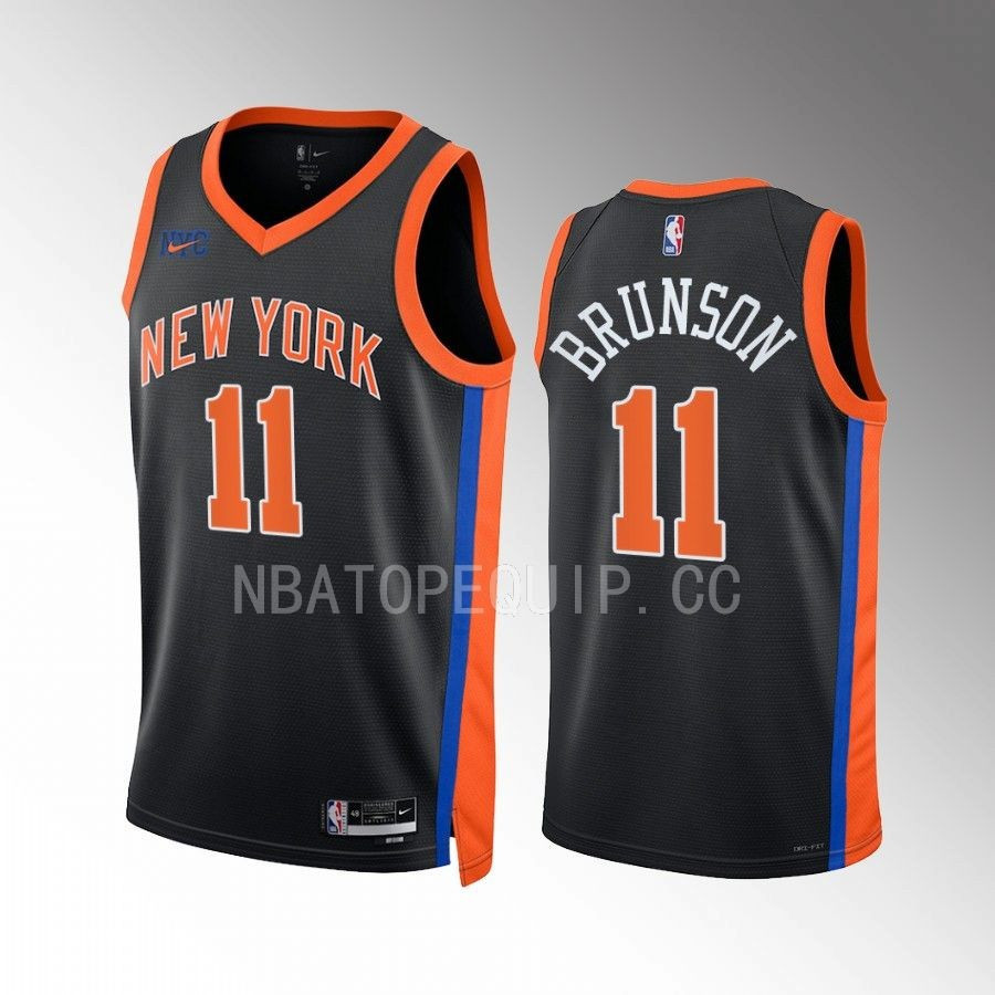 Jalen Brunson 11 2022-23 New York Knicks Black City Edition Stitched Jersey Swingman
