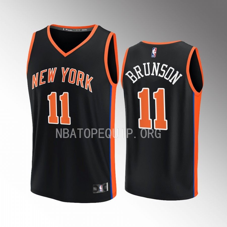 Jalen Brunson Knicks #11 Black Jersey Fast Break Fastbreak 2022-23 City Edition
