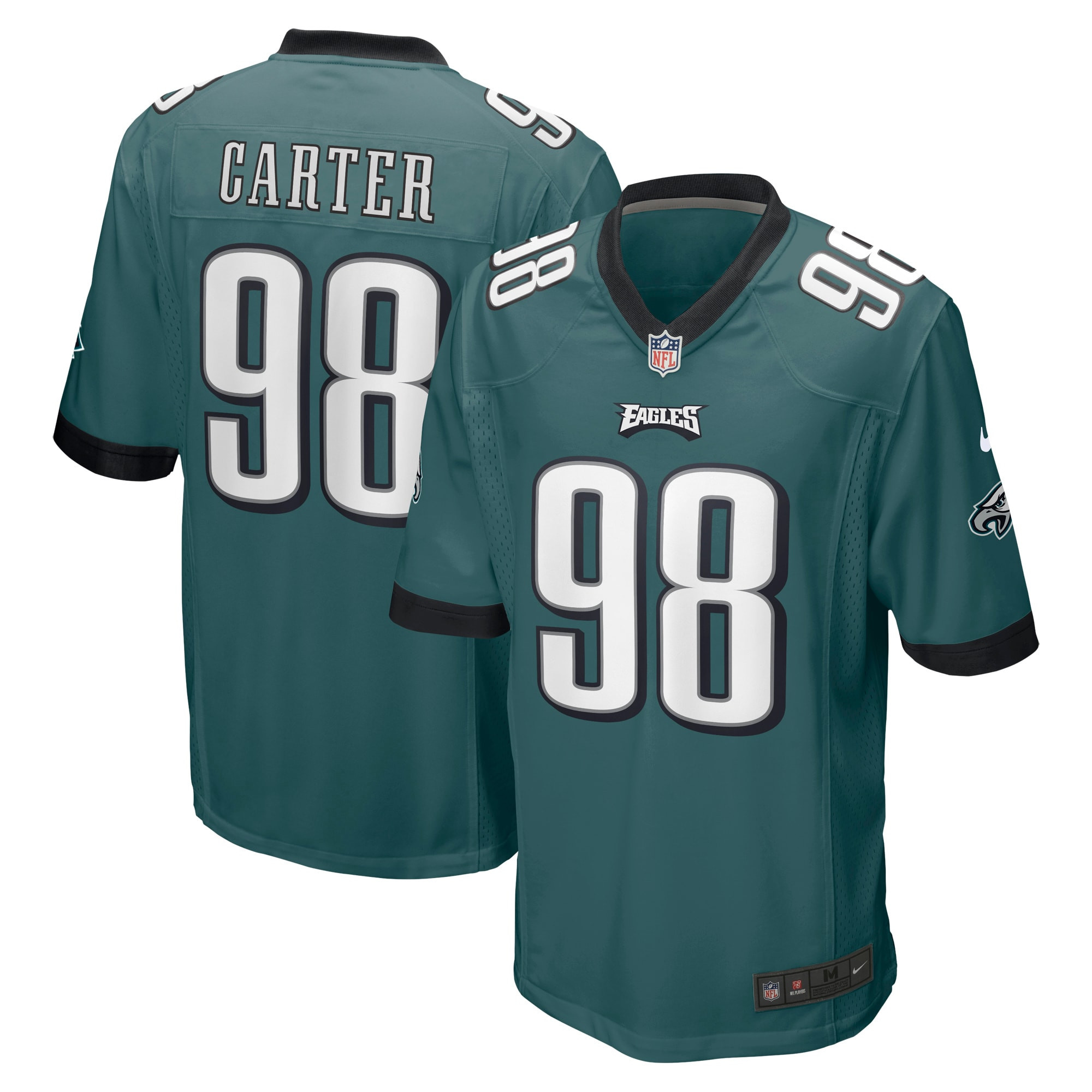 Jalen Carter 98 Philadelphia Eagles 2023 NFL Draft Game Stitched Jersey – Midnight Green