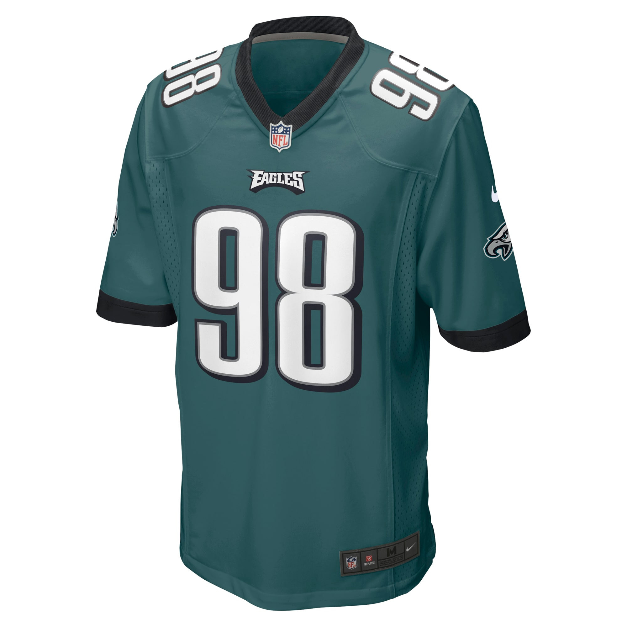 Jalen Carter 98 Philadelphia Eagles 2023 NFL Draft Game Stitched Jersey – Midnight Green