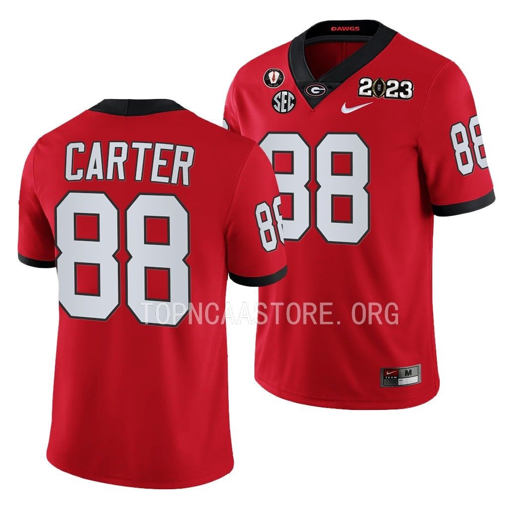 Jalen Carter Georgia Bulldogs 2023 National Championship #88 Jersey Men's Red College Playoff Uniform