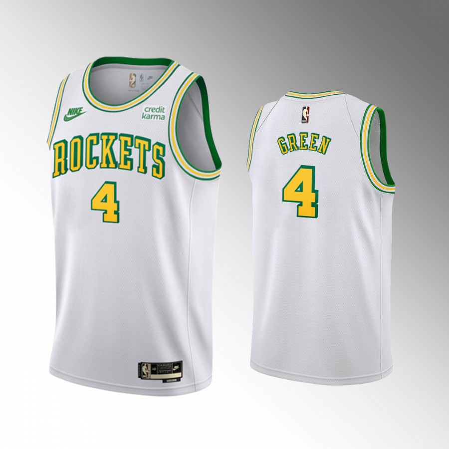 Jalen Green 2022-23 Houston Rockets White #4 Classic Edition Jersey San Diego Throwbacks