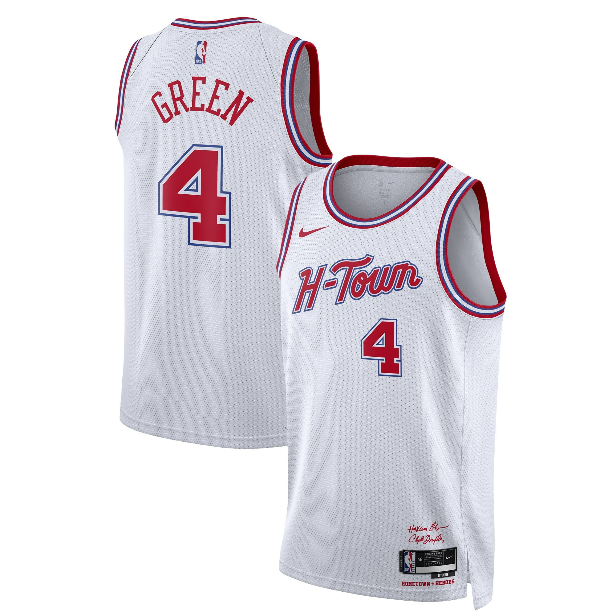 Jalen Green Houston Rockets 2023/24 Swingman City Edition White Jersey - All Stitched