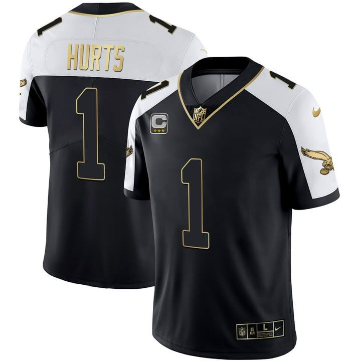 Jalen Hurts Men's Philadelphia Eagles Alternate Kelly Green & Gold Black Gold Jersey - All Stitched